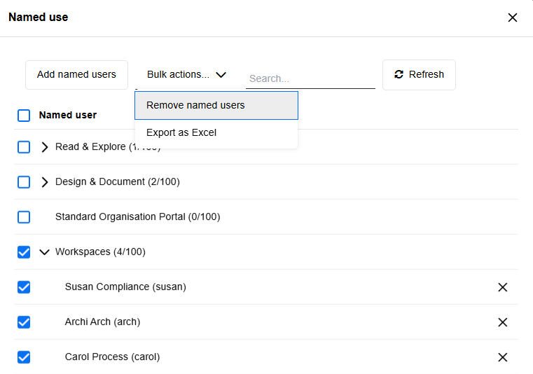 Remove all named users from scenario