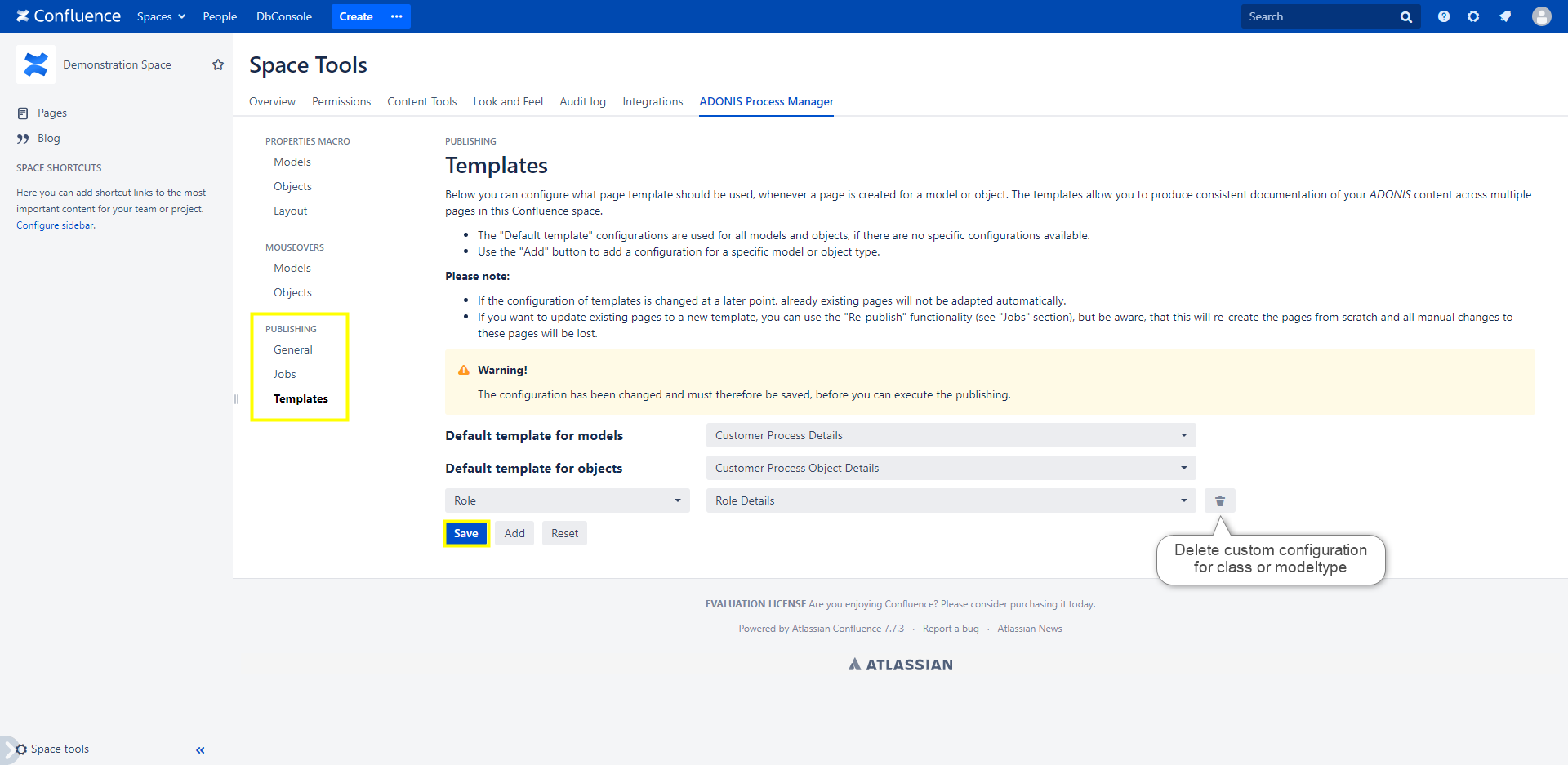 Automatic Publishing Templates configuration example