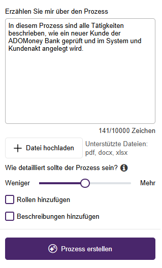  Prozessvorschläge mit dem KI-Assistenten generieren