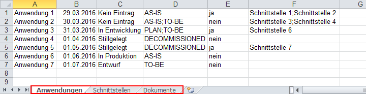  Import eines Tabellenblatts 