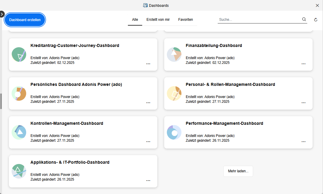  Die Seite Dashboards 