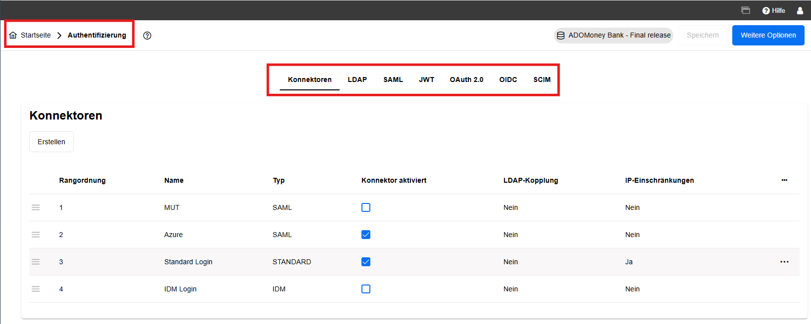 Überblick über Authentication Connectors