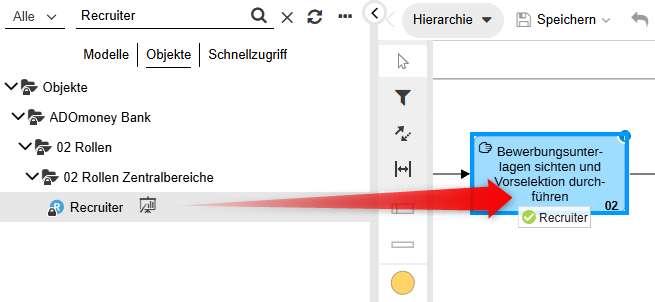  Modell/Objekt aus dem Explorer in den grafischen Editor ziehen
