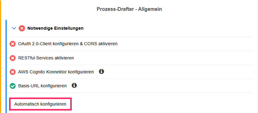 Prozess-Drafter nicht konfiguriert