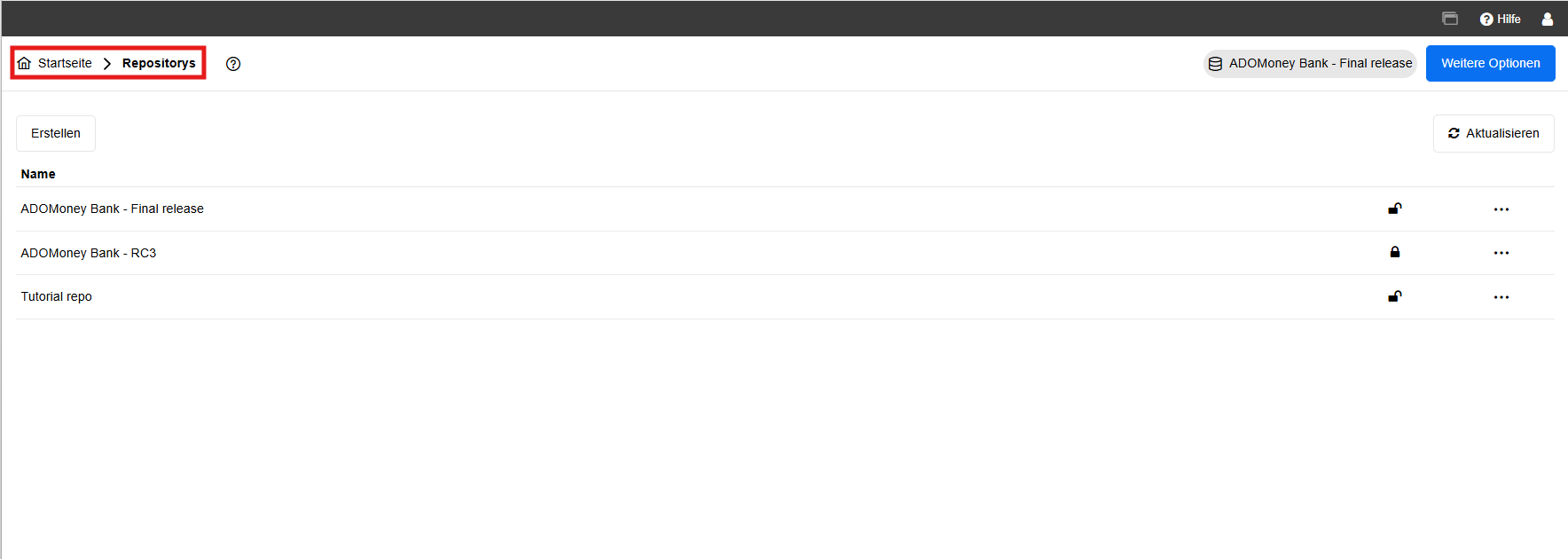 Überblick über Repositorys