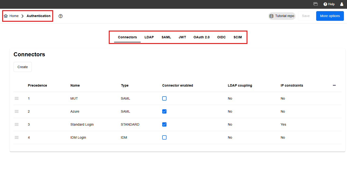 Authentication connectors overview
