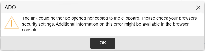 Figure shows the error message from the web-client