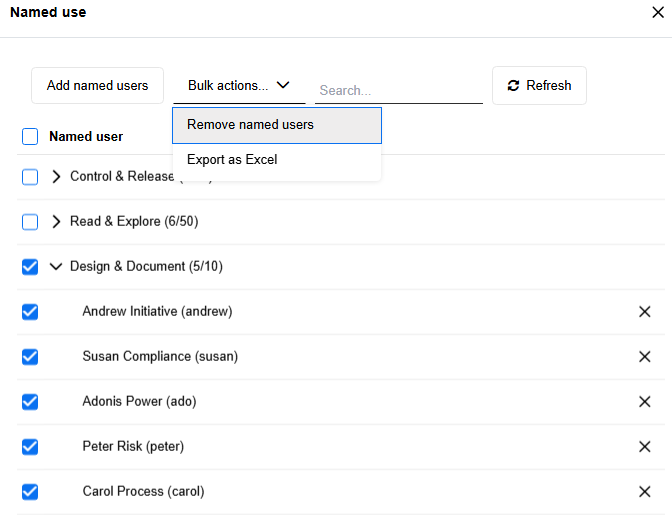 Remove all named users from scenario