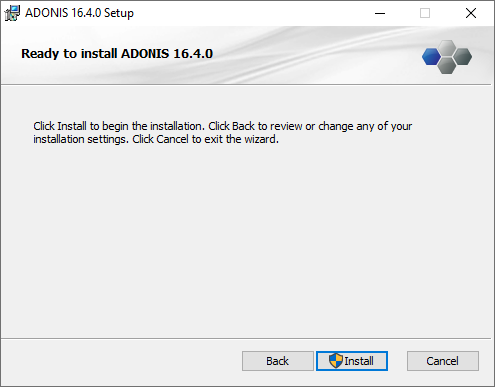  Installing ADONIS (3) – ready to install
