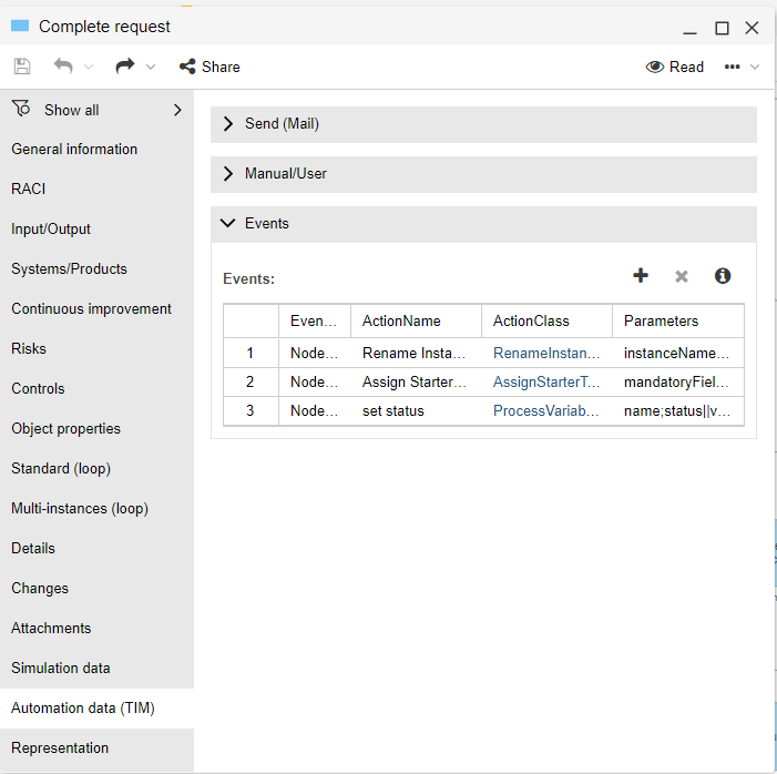 Set ActionHandler properties