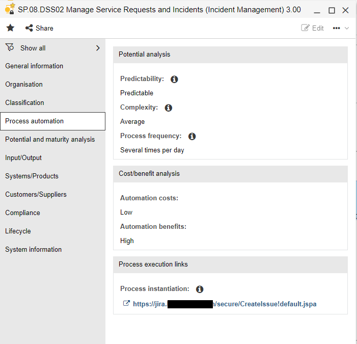 Jira process in ADONIS