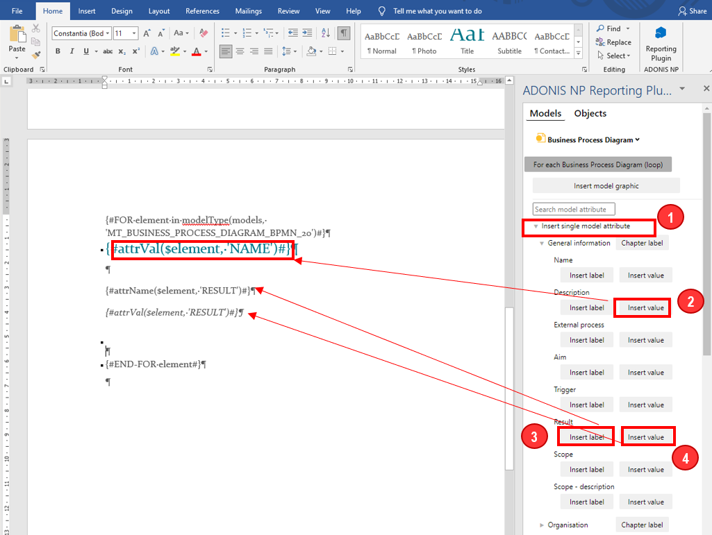 Model Attributes Insertion