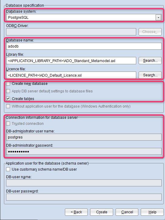 Create tables