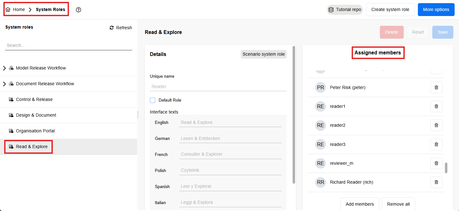 System role assigned members