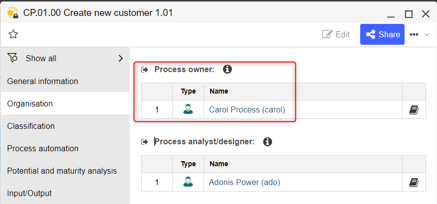 Figure shows Webclient and in the notebook Process owner