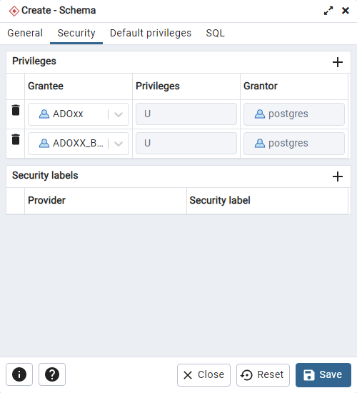 Edit security settings